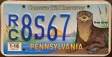 2016 PENNSYLVANIA Conserve Wildlife Resouces Otter LICENSE PLATE EXPIRED picture