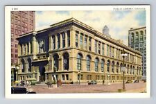 Chicago IL-Illinois, Public Library, Antique, Vintage Souvenir Postcard picture