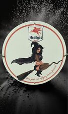 MOBILOIL SPECIAL PINUP WITCH BABE PORCELAIN GAS OIL SERVICE PUMP PLATE AD SIGN picture
