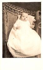 Vintage Postcard 1914 Young Baby White Baptism Dress Real Photo RPPC Religious picture