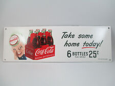 Coca-Cola Enamelware Sign Retro Reproduction Sprite Boy Take Some Home Today picture