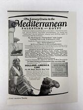 1926 Holland-America Line Steamship Print Ad Mediterranean Palestine Camel picture