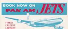 PAN AM US airline Book Now on PAN AM label 707 era picture