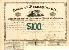 Stroudsburg Passenger Railway Co. - $100 Bond - Railroad Bonds picture