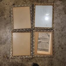 Lot Of 4 MATCHING MCM Picture Frame Gold Metal Filigree 15X12 VINTAGE Boroque  picture