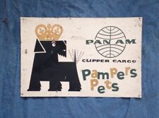 1960s Pan Am Pampers Pets. Clipper Cargo. Dog Metal Sign. 11.5x17 3/4 picture