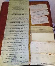 1928 The Alamo National Bank Checks (20), Deposit Slips (3), & Statement Lot picture