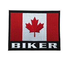Canada Maple Leaf Canadian Biker Flag 4 x 5 inch Patch HTL F4D21CC picture