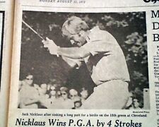 JACK NICKLAUS Golf PGA Championship 14th Major Victory New Record 1973 Newspaper picture
