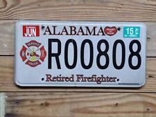 Alabama 2015 Retired Firefighter License plate R00808 picture