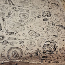 Vintage 2014 Ikea Fabric by Paullin Machado Fruit & Vegetables on White Cotton picture