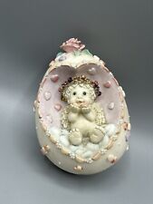 Dreamsicles 1996 Easter Egg Shaped Cherub Figurine Kiss Kiss NO STAND -READ- picture