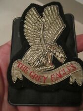 VINTAGE THE GREY EAGLES FIGHTER PILOT CREST - MADE OF BULLION AND VELVET -  ABCD picture
