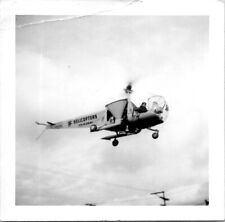 Bell 47B-3 Helicopter Crop Dusting Field Pilot Aviation 1940s Vintage Photo picture