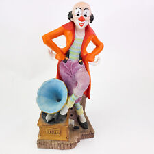 Vintage The Toscany Collection Clown Figurine Standing with Victrola Japan picture