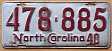 1940 North Carolina License Plate · Maroon and silver original paint picture