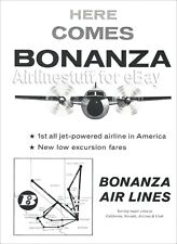 1961 BONANZA AIR LINES Fairchild F27A Silver Dart PRINT AD advert PHX LAS RNO LA picture