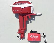 MINIATURE OUTBOARD MOTOR, RED '57 JOHNSON SEA HORSE 18 HP, W/MATCHING GAS TANK picture