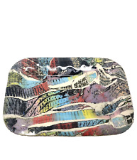 Z.Z. ZigZag Ceramic Rolling Tray Trinket Dish AOP Snakeskin Colorful Psychedelic picture