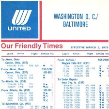 1976/3/2 United Airlines WASHINGTON DC Schedule 50th Anniversary 747 DC-10 4A picture