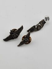 Lot Of 3 WW2 Sterling Silver Airforce Pins, Rare Original Collection.  picture