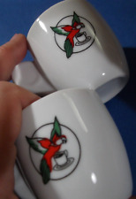 GREECE 2 x RARE LOUMIDIS PAPAGALOS GREEK TURKISH SMALL COFFEE ADVERTISIGN CUPS  picture