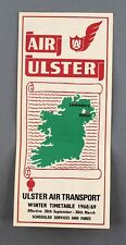 AIR ULSTER AIRLINE TIMETABLE WINTER 1968/1969 NORTHERN IRELAND TRANSPORT picture