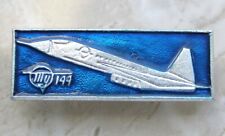 Supersonic jet Pin Tupolev Tu-144 Aircraft Aeroflot Badge Soviet Concorde Blue picture