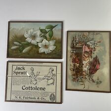 Antique 1870s-1890s Victorian Trade Cards Wilson Spice Lion Coffee Cottolene picture