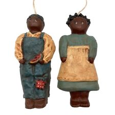 2 Vtg Tole’n Haus Heirloom Collection Doris Williams African American Ornaments picture