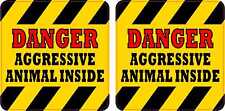3in x 3in Danger Aggressive Animal Inside Vinyl Stickers Label Caution Decals picture