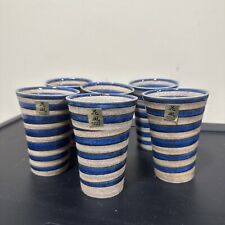 Vintage Kafuh JAPAN  Tea Cups BLUE SWIRL Set of 6 Long RARE HTF Gorgeous picture