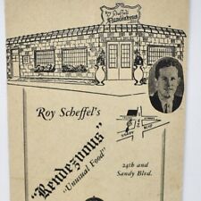 1940s Rendezvous Restaurant Menu Roy Scheffel 24th & Sandy Boulevard Portland OR picture
