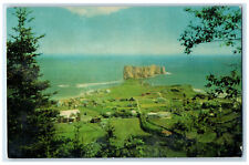 1965 Grand View of Perce Village and the Rock Quebec Canada Postcard picture