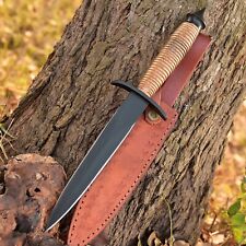 Vintage WW2 Double-Edged V42 US Military Stacked Wood Stiletto Dagger Knife picture