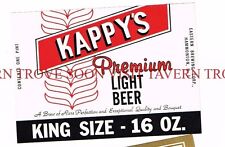 Unused 1960s Kappy's Light Beer PINT Hammonton Label Tavern Trove New Jersey picture