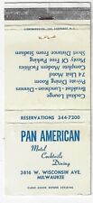Pan American Motel Cocktails Dining Milwaukee Wisconsin Empty Matchcover picture
