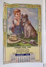 Vintage Original Promo Ad Calendar 1953 Full Pad 12 Month Boy Dog Gadsden, AL picture