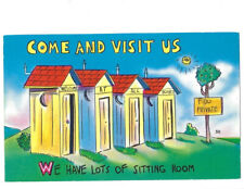 c.1960s Come And Visit Us We Have Lots Of Sitting Room Portapotty Funny Postcard picture