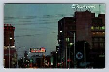 Tucson AZ-Arizona, Evening Lights, Antique, Vintage Souvenir Postcard picture