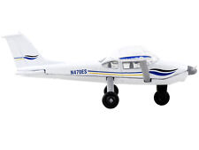 Cessna 172 Aircraft White with Blue and Yellow Stripes 