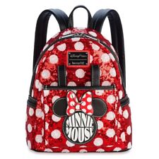 Disney Parks Loungefly Minnie Mouse Sequin Polka Dot Mini Backpack Red - NEW picture
