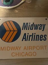 Midway Airlines Chicago Airport MDW PORCELAIN SIGN picture
