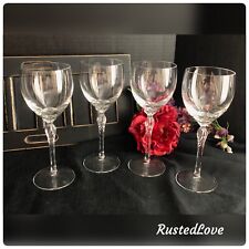 Lenox Wine Glasses Lenox Aria Blown Glass Wine Vintage Twisted Stem Set of 4 * picture