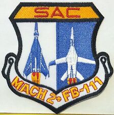US AIR FORCE F-111 AARDVARK SAC MACH 2 IRON-ON Patch TAC FTR SQUADRON AFB picture