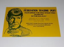 1970's STAR TREK FEDERATION TRADING POST ORIGINAL MUSEUM CARDSTOCK FLYER picture