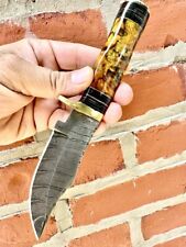 HANDMADE DAMASCUS STEEL HUNTING SKINNING KNIFE SURVIVAL CAMPING OUTDOOR EDC X185 picture