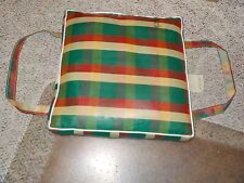 VINTAGE NOBEL PRODUCTS BUOYANT BOAT CUSHION GREEN RED PLAID picture