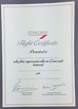 BRITISH AIRWAYS BLANK UNUSED CONCORDE FLIGHT CERTIFICATE VINTAGE BA SUPERSONIC  picture