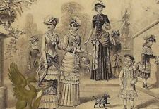 AA-237 OH Athens O.B. Sloan Dry Goods Girls and Women dog Victorian Trade Card picture